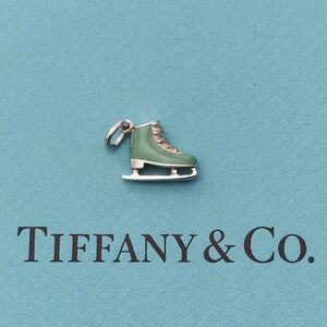 RARE Tiffany & Co. Ice Skate Shoes Blue Enamel Sterling Silver Charm Pendant
